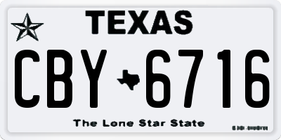 TX license plate CBY6716