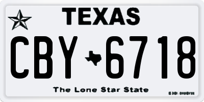 TX license plate CBY6718