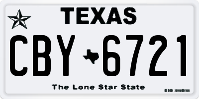 TX license plate CBY6721
