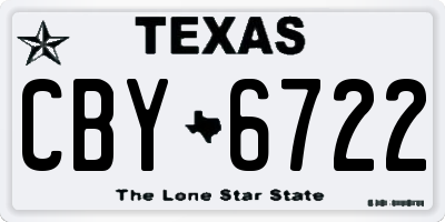 TX license plate CBY6722