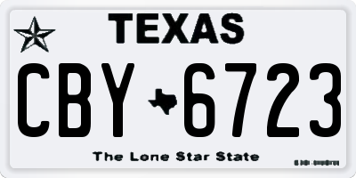 TX license plate CBY6723