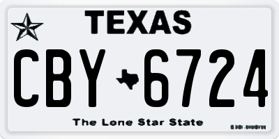 TX license plate CBY6724