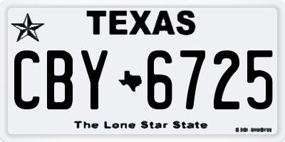 TX license plate CBY6725