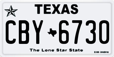 TX license plate CBY6730