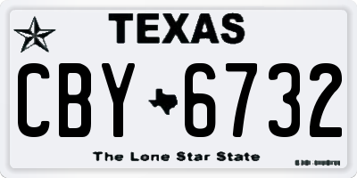 TX license plate CBY6732