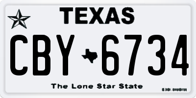 TX license plate CBY6734