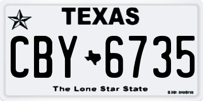 TX license plate CBY6735