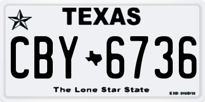 TX license plate CBY6736