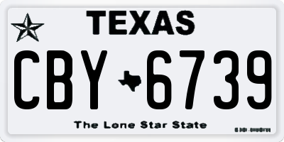 TX license plate CBY6739