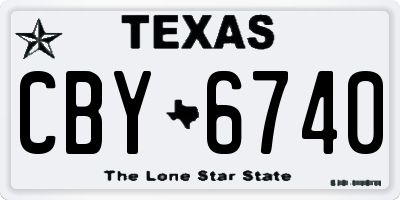 TX license plate CBY6740
