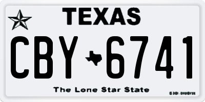 TX license plate CBY6741