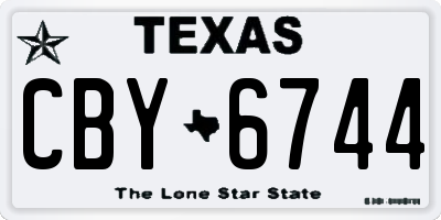 TX license plate CBY6744