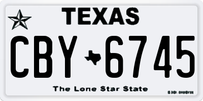TX license plate CBY6745