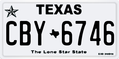 TX license plate CBY6746