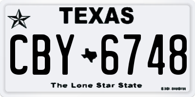 TX license plate CBY6748