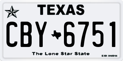TX license plate CBY6751