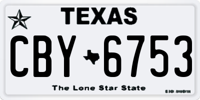 TX license plate CBY6753