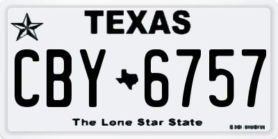 TX license plate CBY6757