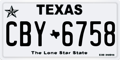 TX license plate CBY6758