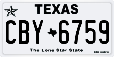 TX license plate CBY6759