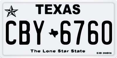 TX license plate CBY6760