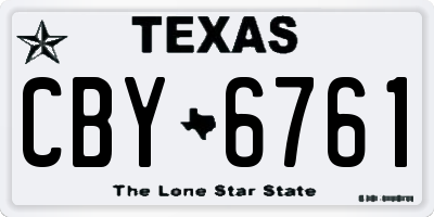 TX license plate CBY6761