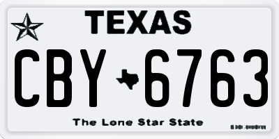 TX license plate CBY6763