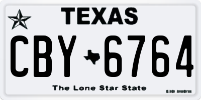 TX license plate CBY6764