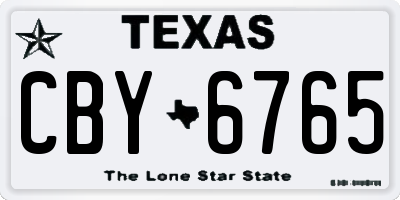 TX license plate CBY6765