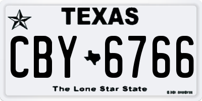 TX license plate CBY6766