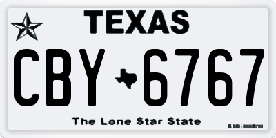 TX license plate CBY6767