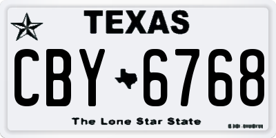 TX license plate CBY6768