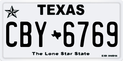 TX license plate CBY6769