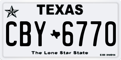 TX license plate CBY6770