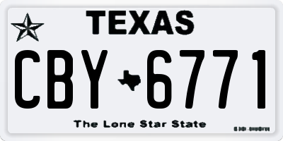 TX license plate CBY6771