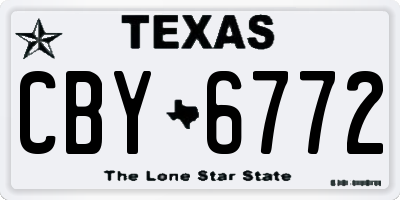 TX license plate CBY6772