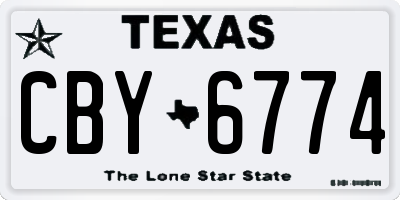 TX license plate CBY6774