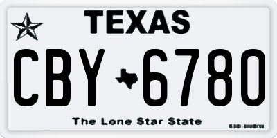 TX license plate CBY6780
