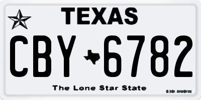 TX license plate CBY6782