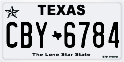 TX license plate CBY6784