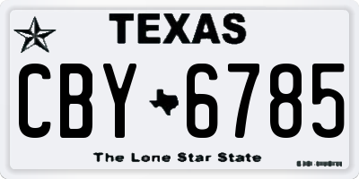TX license plate CBY6785