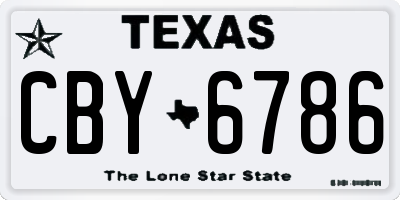 TX license plate CBY6786