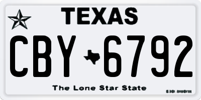 TX license plate CBY6792
