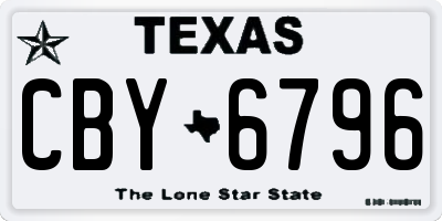 TX license plate CBY6796