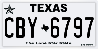 TX license plate CBY6797