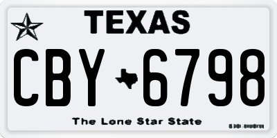 TX license plate CBY6798