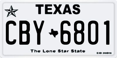 TX license plate CBY6801