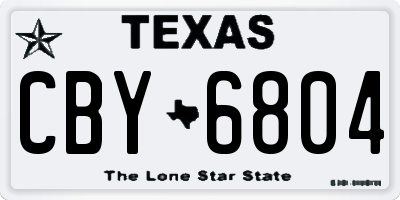 TX license plate CBY6804