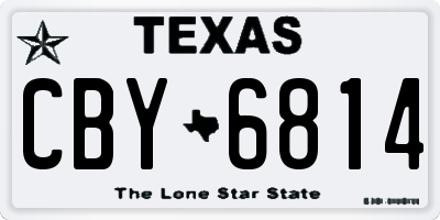 TX license plate CBY6814