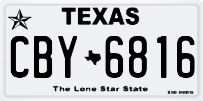 TX license plate CBY6816